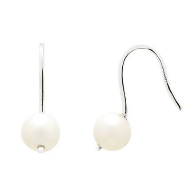 Picture of DANGLE EARRING BY MISAKI 925 SILVER WHITE PEARL FWP PERFORATED