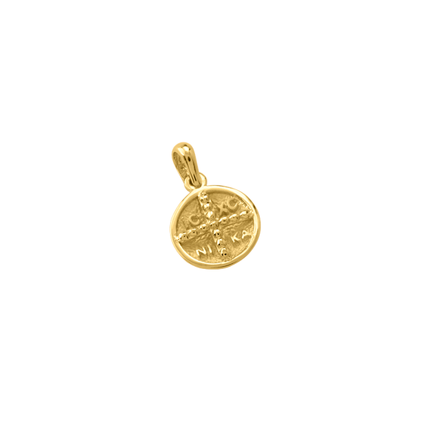 Picture of K9 YELLOW GOLD PENDANT - NEW BORN CHRISTIAN CHARM SMALL SIZE