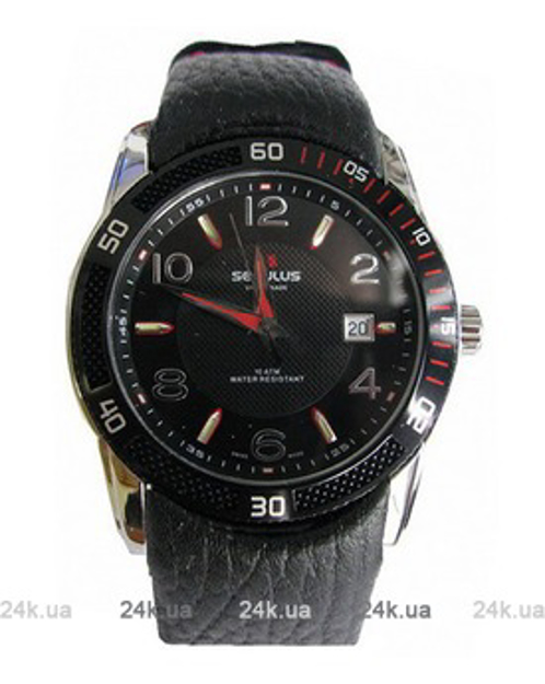 Picture of SECULUS SWISS MADE MEN΄S WATCH STEEL CASE WITH STRAP AND BLACK BEZEL  