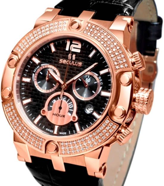 Picture of SECULUS SWISS MADE WOMEN΄S WATCH CHRONO ROSE GOLDPLATED STEEL CASE WITH STONES