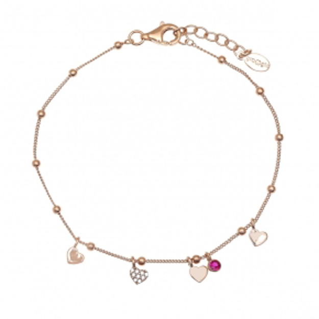 Picture of 925 ROSE GOLD PLATED GREGIO BRACELET SILVER 925 HEARTS