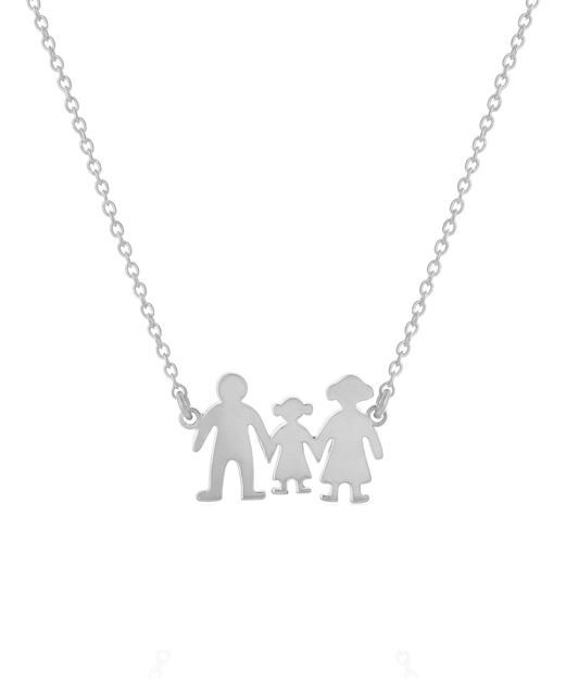 Picture of 925 HANDMADE SILVER NECKLACE - FAMILY WITH ONE GIRL