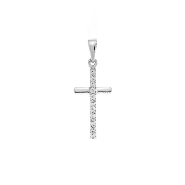 Εικόνα της ΚΟΛΙΕ ΑΣΗΜΙ 925 ΜΙΝΙ ΣΤΑΥΡΟΣ ΜΕ ΑΛΥΣΙΔΑ