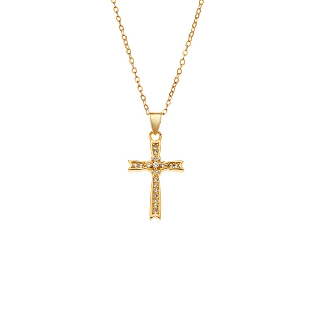 Εικόνα της ΕΠΙΧΡΥΣΟ ΚΟΛΙΕ ΑΣΗΜΙ 925 ΣΤΑΥΡΟΣ ΜΕ ΑΛΥΣΙΔΑ