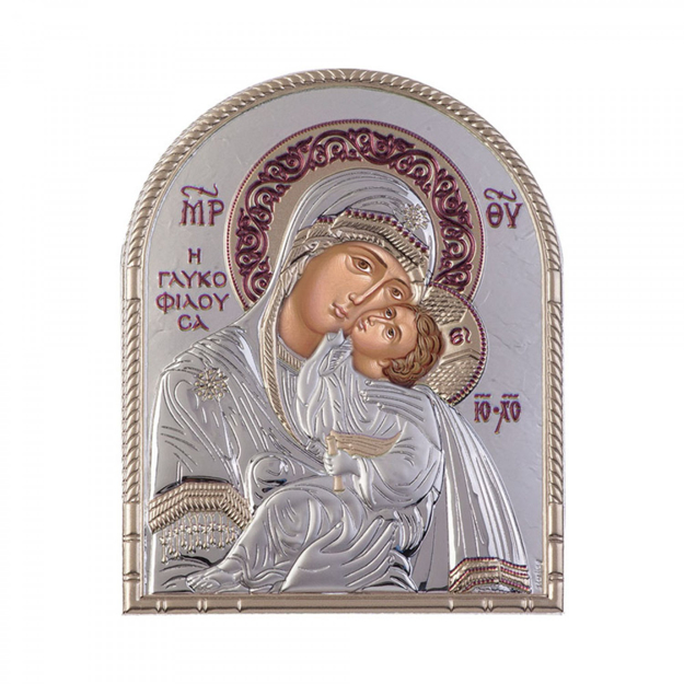 Εικόνα της ΕΙΚΟΝΑ ΑΣΗΜΕΝΙΑ 925 ΠΑΝΑΓΙΑ ΓΛΥΚΟΦΙΛΟΥΣΣΑ 12x15 ΟΒΑΛ
