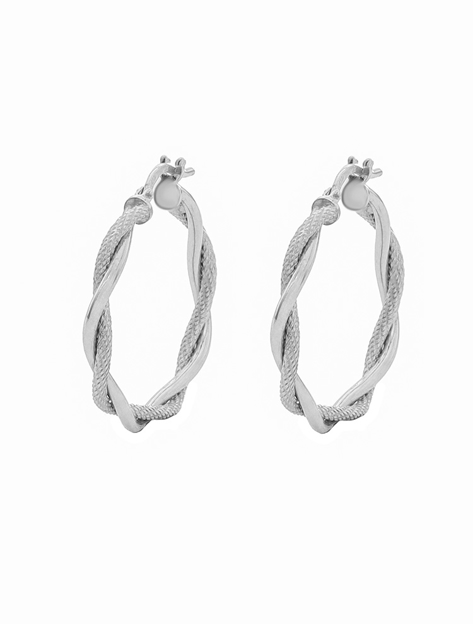 Εικόνα της ΣΚΟΥΛΑΡΙΚΙA ΑΣΗΜΙ 925 ΚΡΙΚΟΙ ΠΑΧΟΣ 3 mm ΔΙΑΜΕΤΡΟΣ 14 mm